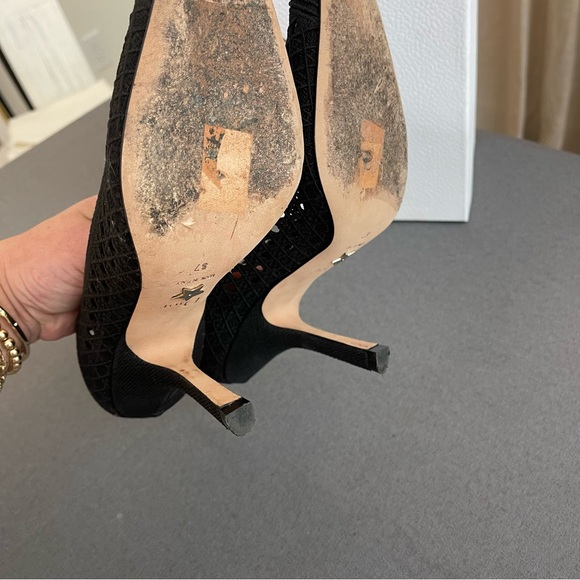 Christian Dior Black Mesh Lace Cannage Pump | Size 7/37 - Picture 6 of 8